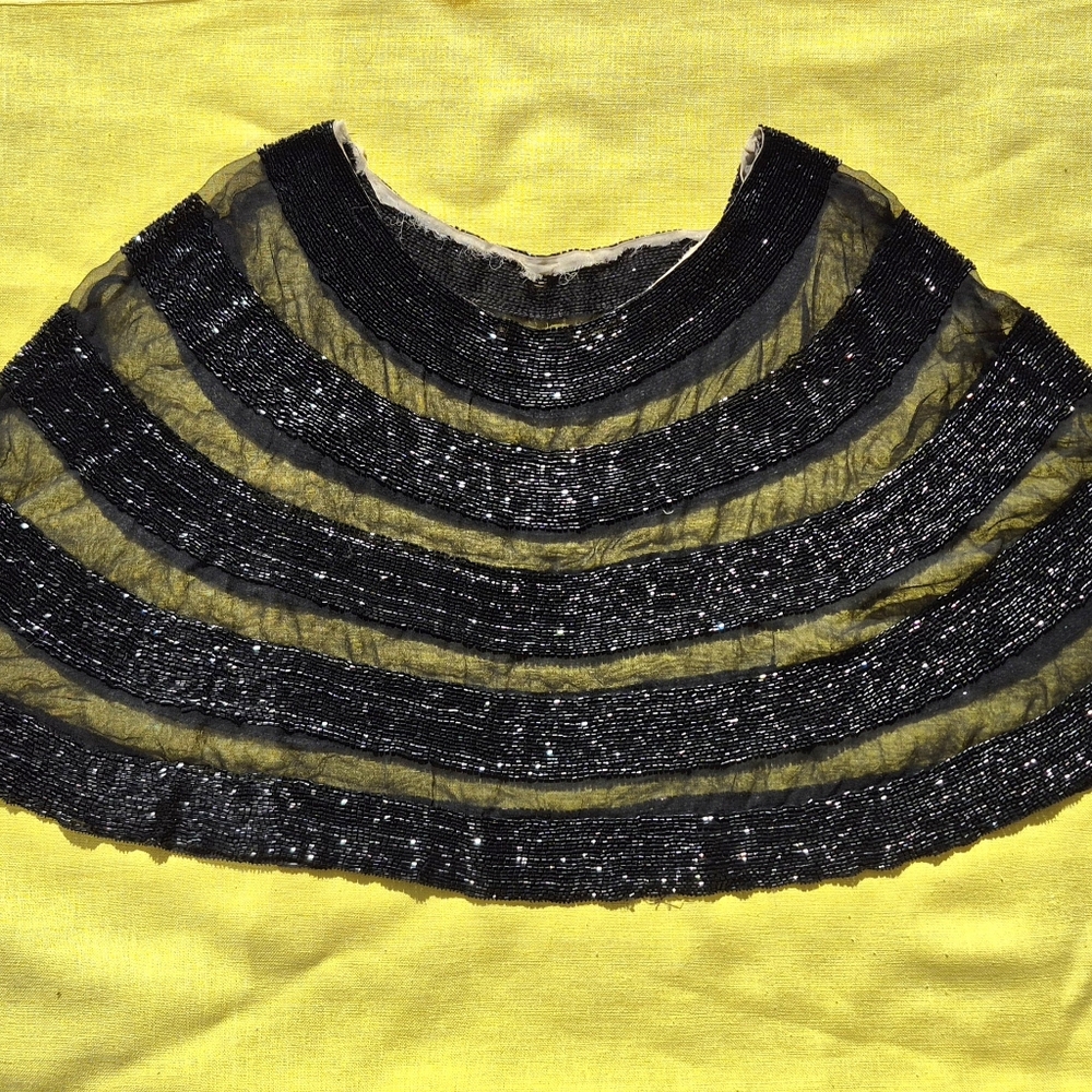 1920s Flapper Skirt French Jet Beads